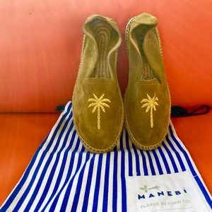 Manebi Suede Espadrilles with Palm Tree Motif